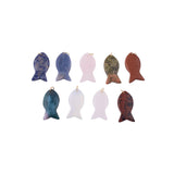 Natural Gemstone Fish Pendant Charm 19x40mm