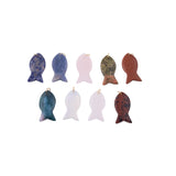 Natural Gemstone Fish Pendant Charm 19x40mm