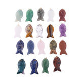 Natural Gemstone Fish Pendant Charm 19x40mm