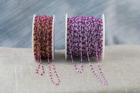 Amethyst Purple- 1.5mm Gold-filled Or Sterling Silver Multi Enamel Chain by the foot or 50 feet-- Permanent Jewelry Chain-
