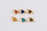 3mm or 4mm 14kt Gold Filled Heart Shaped Special Colors CONNECTORS - 4mm Heart CZs - You Choose Mix & Match - Permanent Jewelry Supply