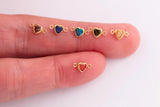3mm or 4mm 14kt Gold Filled Heart Shaped Special Colors CONNECTORS - 4mm Heart CZs - You Choose Mix & Match - Permanent Jewelry Supply