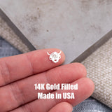 Highland Cow Connector for Permanent Jewelry - 14Kt Gold Filled Sterling Silver - Drinks Alcohol Connectors - Permanent Jewelry Supply