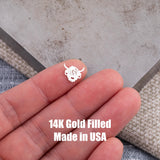 Highland Cow Connector for Permanent Jewelry - 14Kt Gold Filled Sterling Silver - Drinks Alcohol Connectors - Permanent Jewelry Supply