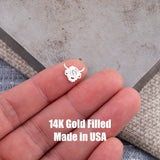 Highland Cow Connector for Permanent Jewelry - 14Kt Gold Filled Sterling Silver - Drinks Alcohol Connectors - Permanent Jewelry Supply