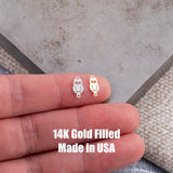 Owl Connector for Permanent Jewelry - 14Kt Gold Filled Sterling Silver - Permanent Jewelry Supply - Permanent Jewelry Connector Charms