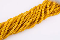 Mustard Yellow Jade Beads Roundel 8mm - Full Strand 15.5 inch Strand AAA Quality Smooth