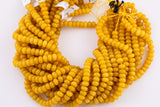 Mustard Yellow Jade Beads Roundel 8mm - Full Strand 15.5 inch Strand AAA Quality Smooth