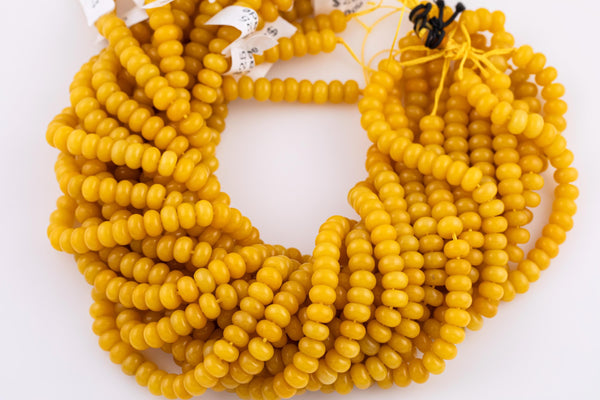 Mustard Yellow Jade Beads Roundel 8mm - Full Strand 15.5 inch Strand AAA Quality Smooth