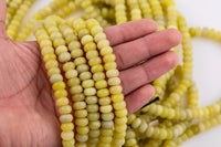 Natural Olive Jade Beads Roundel 8mm - Full Strand 15.5 inch Strand AAA Quality Smooth