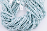 Aquamarine Light Blue Jade Beads Roundel 8mm - Full Strand 15.5 inch Strand AAA Quality Smooth