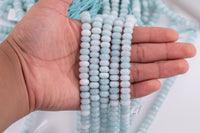 Aquamarine Light Blue Jade Beads Roundel 8mm - Full Strand 15.5 inch Strand AAA Quality Smooth
