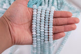 Aquamarine Light Blue Jade Beads Roundel 8mm - Full Strand 15.5 inch Strand AAA Quality Smooth