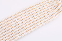 Bone White Jade Beads Roundel 8mm - Full Strand 15.5 inch Strand AAA Quality Smooth