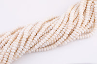 Bone White Jade Beads Roundel 8mm - Full Strand 15.5 inch Strand AAA Quality Smooth