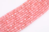 Rose Quartz Light Pink Jade Beads Roundel 8mm - Full Strand 15.5 inch Strand AAA Quality Smooth