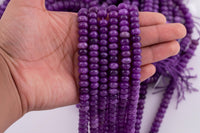 Amethyst Purple Jade Beads Roundel 8mm - Full Strand 15.5 inch Strand AAA Quality Smooth