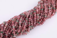 Natural Strawberry quartz and prehnite Roundel Nugget Beads - about 6-8mm wide - Full Strand 15.5 inch Strand AAA Quality Smooth