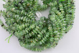 Natural Prehnite Green Garnet Roundel Nugget Beads - about 8-10mm wide - Full Strand 15.5 inch Strand AAA Quality Smooth