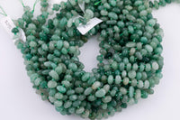 Natural Green Aventurine Roundel Nugget Beads - about 8-10mm wide - Full Strand 15.5 inch Strand AAA Quality Smooth