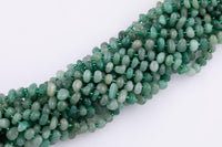 Natural Green Aventurine Roundel Nugget Beads - about 8-10mm wide - Full Strand 15.5 inch Strand AAA Quality Smooth