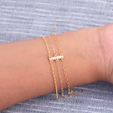 Gold Filled Spacer Bar Detangler Band Three Hole Spacer Permanent jewelry bracelets necklaces - Connectors 14kt GF Sterling Made in the USA