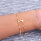 Gold Filled Spacer Bar Detangler Band Three Hole Spacer Permanent jewelry bracelets necklaces - Connectors 14kt GF Sterling Made in the USA