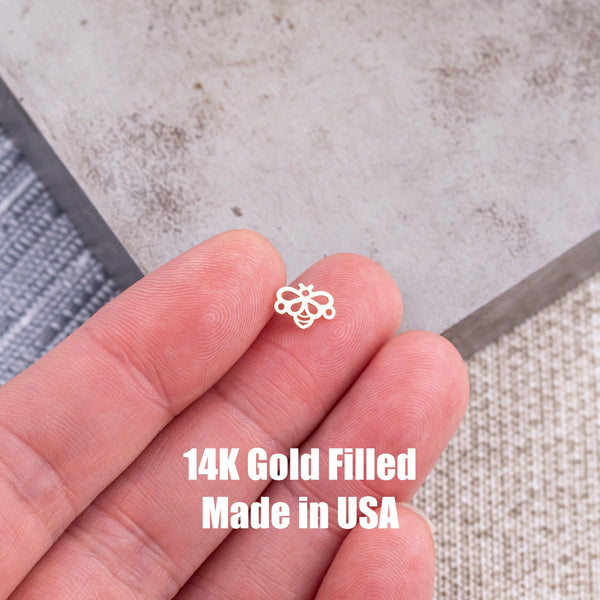 Bee Connector Charm - Permanent Jewelry Connectors - 14kt gold filled or Sterling Silver - Made in the USA