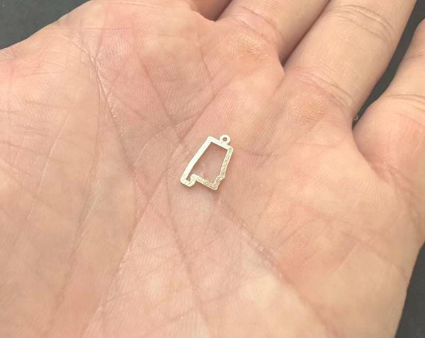 Alabama Outline State Connector Permanent Jewelry Connector - 14kt gold filled or Sterling Silver - Made in the USA Permanent Jewelry Charm