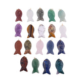 Natural Gemstone Fish Pendant Charm 19x40mm