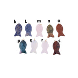 Natural Gemstone Fish Pendant Charm 19x40mm