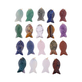 Natural Gemstone Fish Pendant Charm 19x40mm