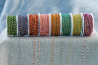 Gold Filled Enamel Chain Birthstone Colors - 1.5mm Chain - 14/20 or Sterling Silver Enamel Chains - By the Foot