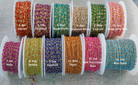Gold Filled Enamel Chain Birthstone Colors - 1.5mm Chain - 14/20 or Sterling Silver Enamel Chains - By the Foot