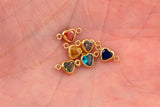 3mm or 4mm 14kt Gold Filled Heart Shaped Special Colors CONNECTORS - 4mm Heart CZs - You Choose Mix & Match - Permanent Jewelry Supply