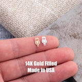 Owl Connector for Permanent Jewelry - 14Kt Gold Filled Sterling Silver - Permanent Jewelry Supply - Permanent Jewelry Connector Charms