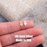 Owl Connector for Permanent Jewelry - 14Kt Gold Filled Sterling Silver - Permanent Jewelry Supply - Permanent Jewelry Connector Charms