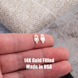 Owl Connector for Permanent Jewelry - 14Kt Gold Filled Sterling Silver - Permanent Jewelry Supply - Permanent Jewelry Connector Charms