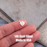 Highland Cow Connector for Permanent Jewelry - 14Kt Gold Filled Sterling Silver - Drinks Alcohol Connectors - Permanent Jewelry Supply