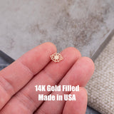 Sunflower Connector Intricate Details - Permanent Jewelry Connectors - 14kt gold filled or Sterling Silver - Made in the USA