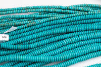 Magnesite Turquoise Roundel Heishi Beads 6mm 8mm 10mm 12mm Rondelle 16" Gemstone Beads