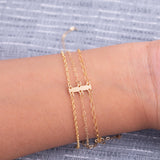 Gold Filled Spacer Bar Detangler Band Three Hole Spacer Permanent jewelry bracelets necklaces - Connectors 14kt GF Sterling Made in the USA