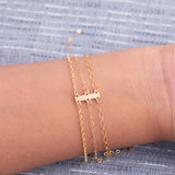 Gold Filled Spacer Bar Detangler Band Three Hole Spacer Permanent jewelry bracelets necklaces - Connectors 14kt GF Sterling Made in the USA