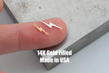 Lightning Connector - Tiny 14Kt Gold Filled or Sterling Silver Connectors- for Bracelet or Necklace - Permanent Jewelry Supply