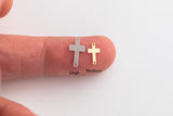 2pcs Cross Connectors - 14Kt Gold Filled or Sterling Cross Connectors Religious Link Bracelet or Necklace Permanent Jewelry