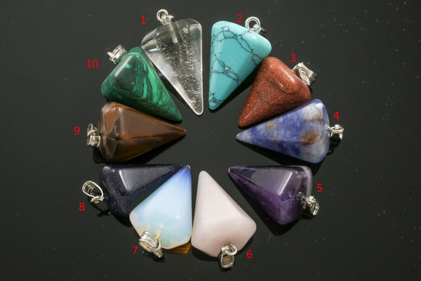 Natural Gemstone Arrow Points-- Pendant/charm 1 inch long