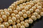 Brushed Gold Copper Beads Round Balls, All sizes! 8 Inch Strand! 6mm, 8mm, 10mm, 12mm, 14mm, 16mm 18mm 20mm 24mm Bulk or Single AAA Quality