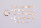 Animal Gold Filled Connectors Permanent Jewelry Connector Selection Intricate Detail - 14kt gold filled or Sterling Silver - Made in the USA