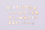 14k Gold Filled Connectors Permanent Jewelry Selection 14kt gold filled Sterling Silver Made in USA Religious Cross David Ribbon Symbols