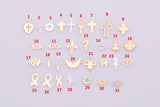 14k Gold Filled Connectors Permanent Jewelry Selection 14kt gold filled Sterling Silver Made in USA Religious Cross David Ribbon Symbols
